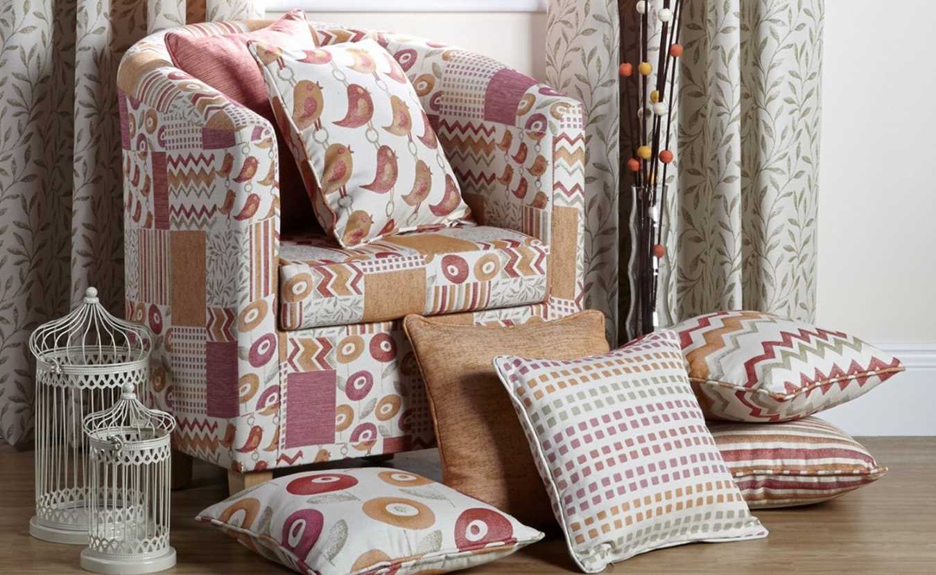 version of a beautiful patchwork style living room decor