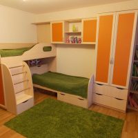 idea of ​​an unusual style of a children's room for two children picture