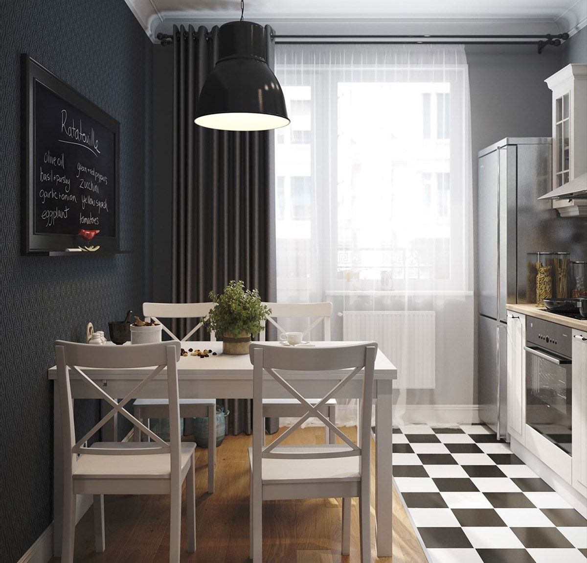 variant of a beautiful design of the apartment in the Scandinavian style