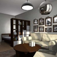 the idea of ​​an unusual style of a living room bedroom 20 sq.m. picture