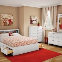 idea of ​​a bright bedroom interior for a girl in a modern style picture