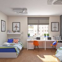 the idea of ​​a bright style children's room for two children photo