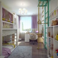 the idea of ​​an unusual decor of a children's room for two girls picture