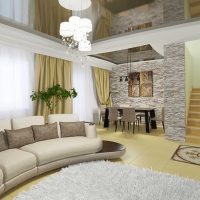 idea of ​​a bright design of a hall in a private house picture