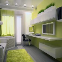 idea of ​​unusual design of a small dorm room photo