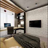 idea of ​​a bright bedroom decor for a young man picture