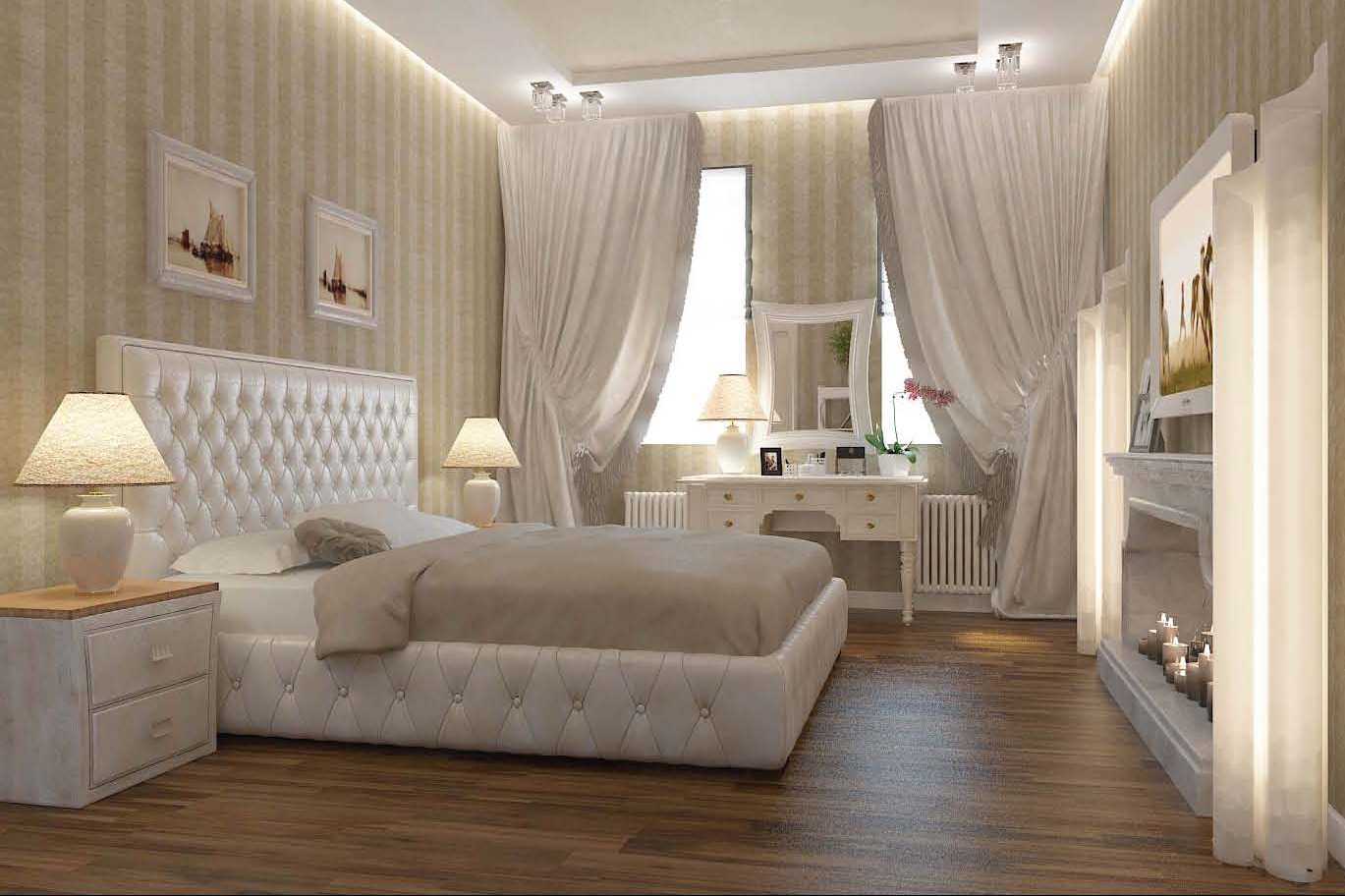 the idea of ​​an unusual beige color in the style of the room