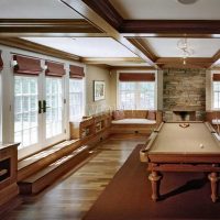 idea of ​​a beautiful interior of a billiard room photo
