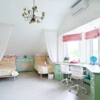 version du style lumineux d'une chambre d'enfants pour fille 12 m² image