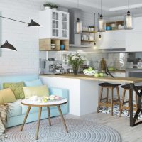 version of the beautiful design of the apartment in the Scandinavian style photo