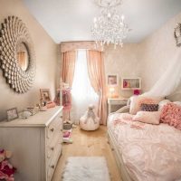 idea of ​​a bright bedroom decor for a girl in a modern photo style