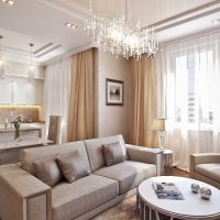 the idea of ​​an interesting combination of beige in the style of the apartment picture