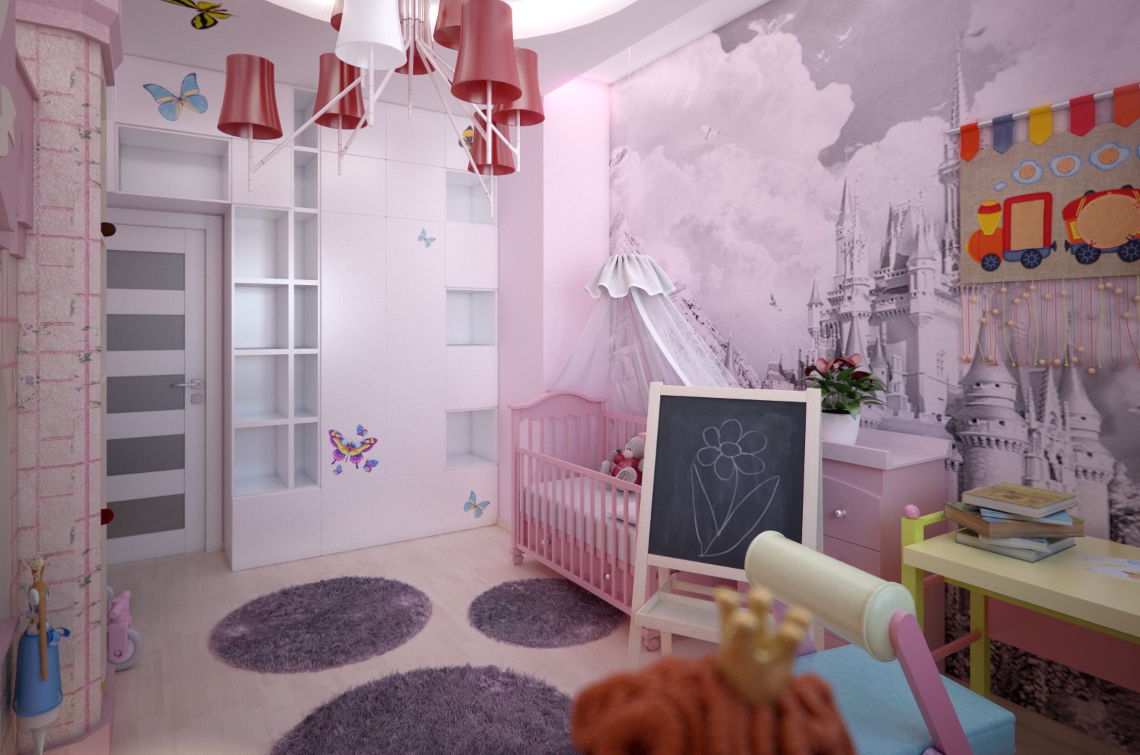 variante di un interno moderno e luminoso della stanza dei bambini
