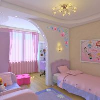 example of an unusual decor of a children's room for two girls photo