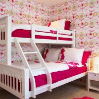 version of the beautiful interior of a children's room for two girls photo