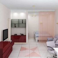 variant of the bright design of a two-room apartment picture