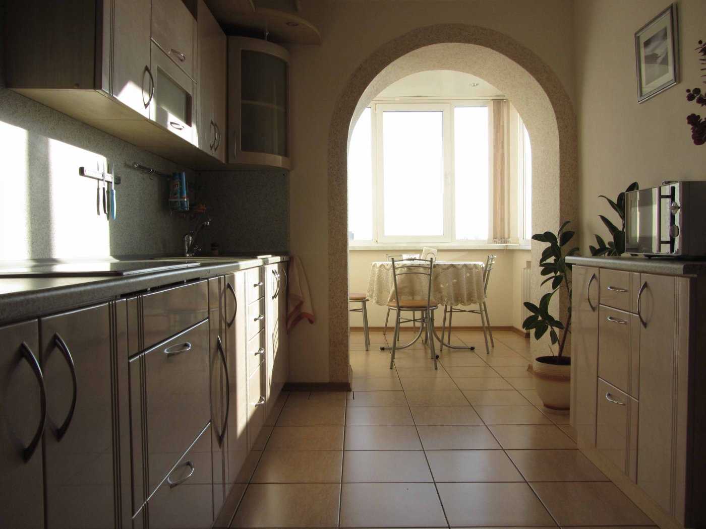 option of a beautiful kitchen interior 9 sq.m