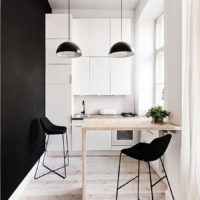 small kitchen design black wall