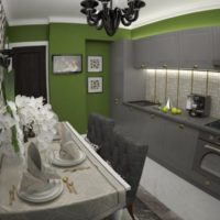 cucina grigio-verde 5 metri quadrati