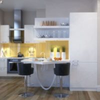 small-sized kitchen design with living room
