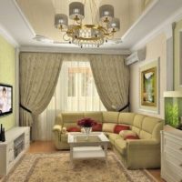 green color in the design of a studio apartment