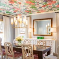 bright floral stretch ceiling