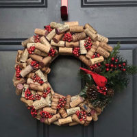 Christmas wreath of corks