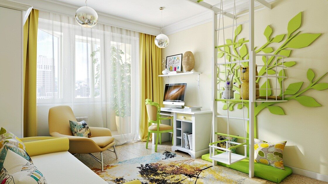 bright design of the apartment