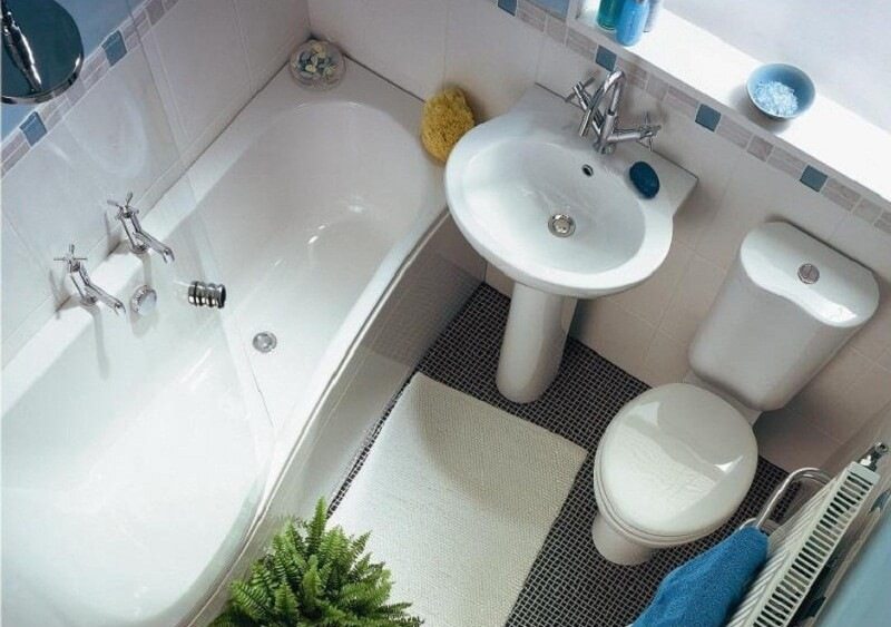 combined area of ​​the bathroom