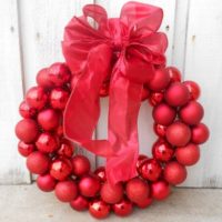 Christmas wreath of red color