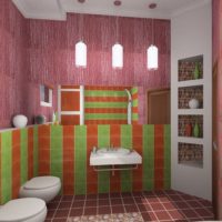salle de bain aux couleurs vives