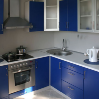 cuisine bleue 6 mètres carrés