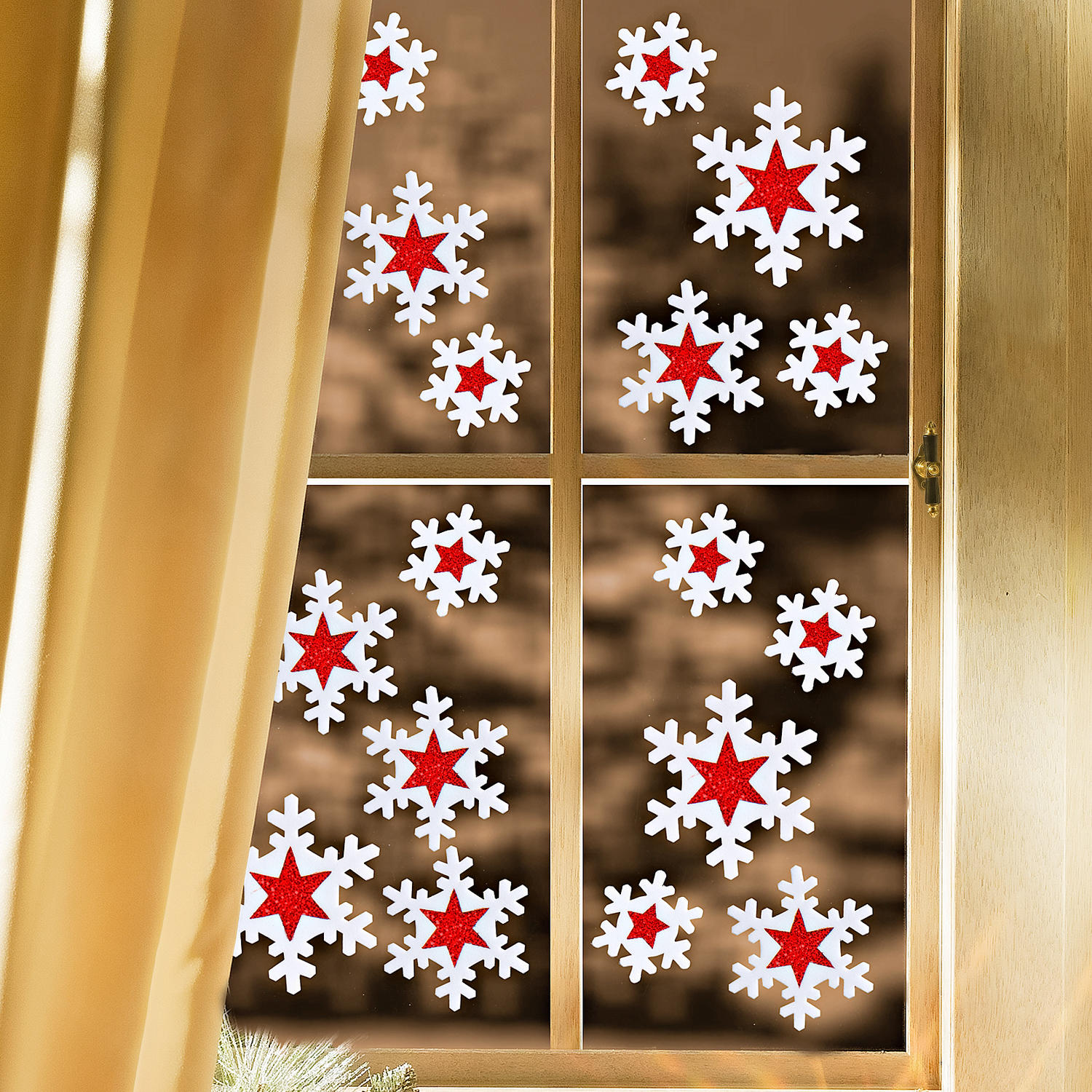 window decoration with snowflakes