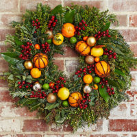 Christmas wreath made of natural materials