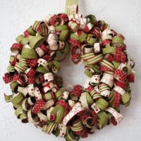christmas wreath of paper ribbons