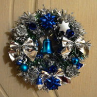 Christmas tinsel wreath