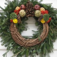 Christmas wreath of Christmas tree branches