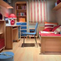 room for teenagers with colored furniture