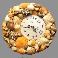 kriauklių dekoro laikrodis