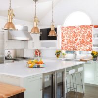 studio kitchen design in bright colors