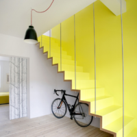 bright staircase design in the house