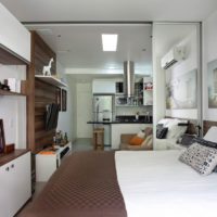 modern design of a small studio apartment