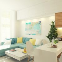 light design of a small studio apartment