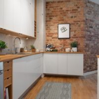 studio kitchen design with natural finishes
