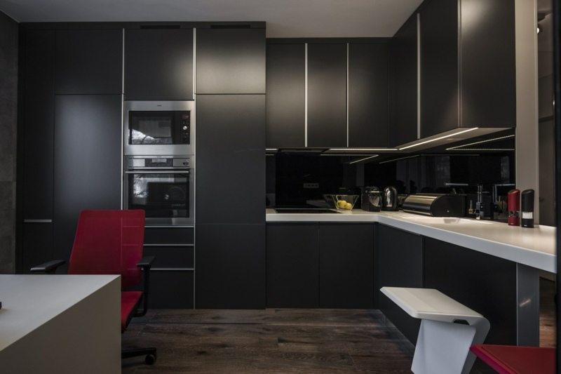 black matte kitchen 3 square meters