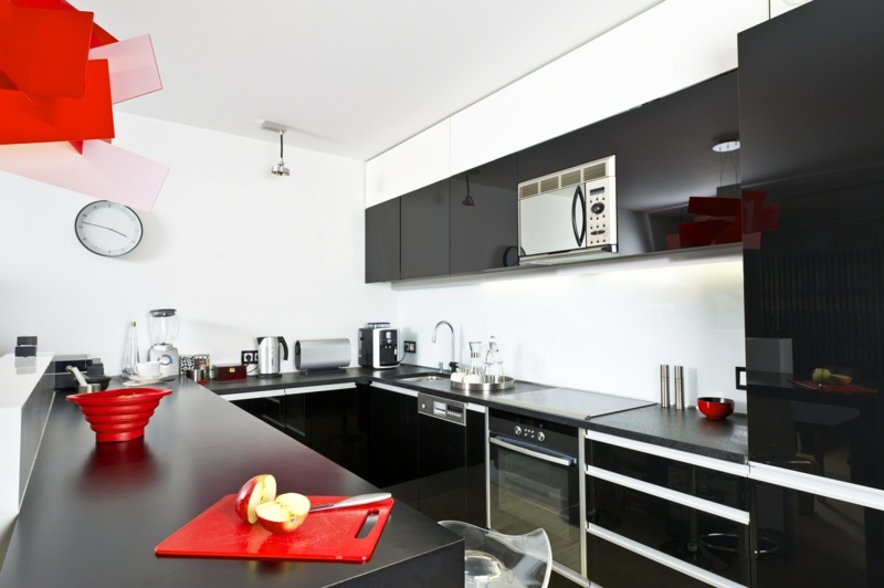 red-black kitchen