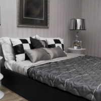 bedroom ideas with gray wallpaper