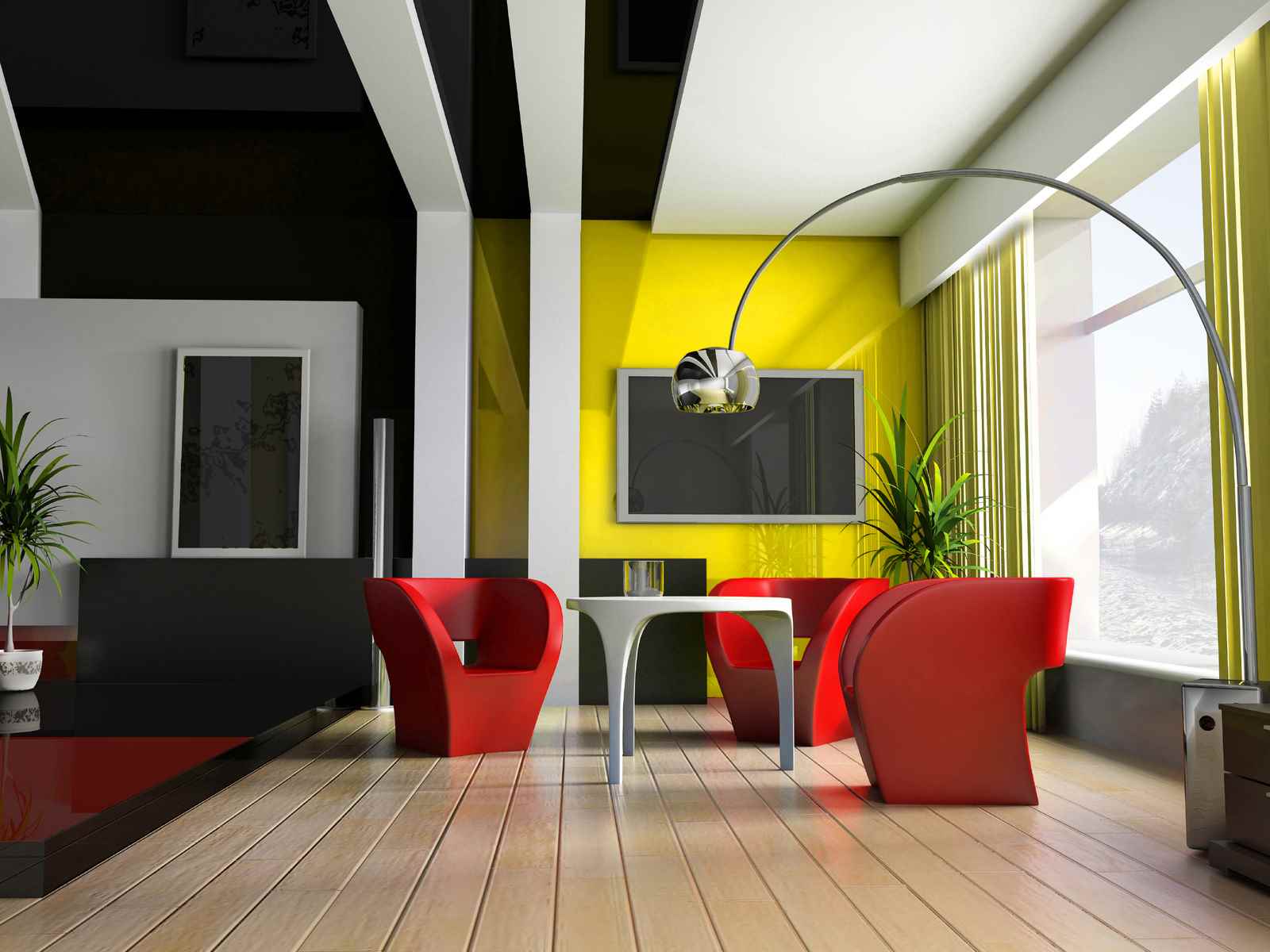 the idea of ​​using an unusual yellow color in the interior of the apartment