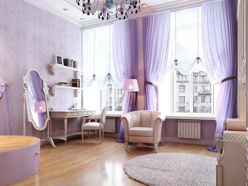 an example of using bright lilac in the interior