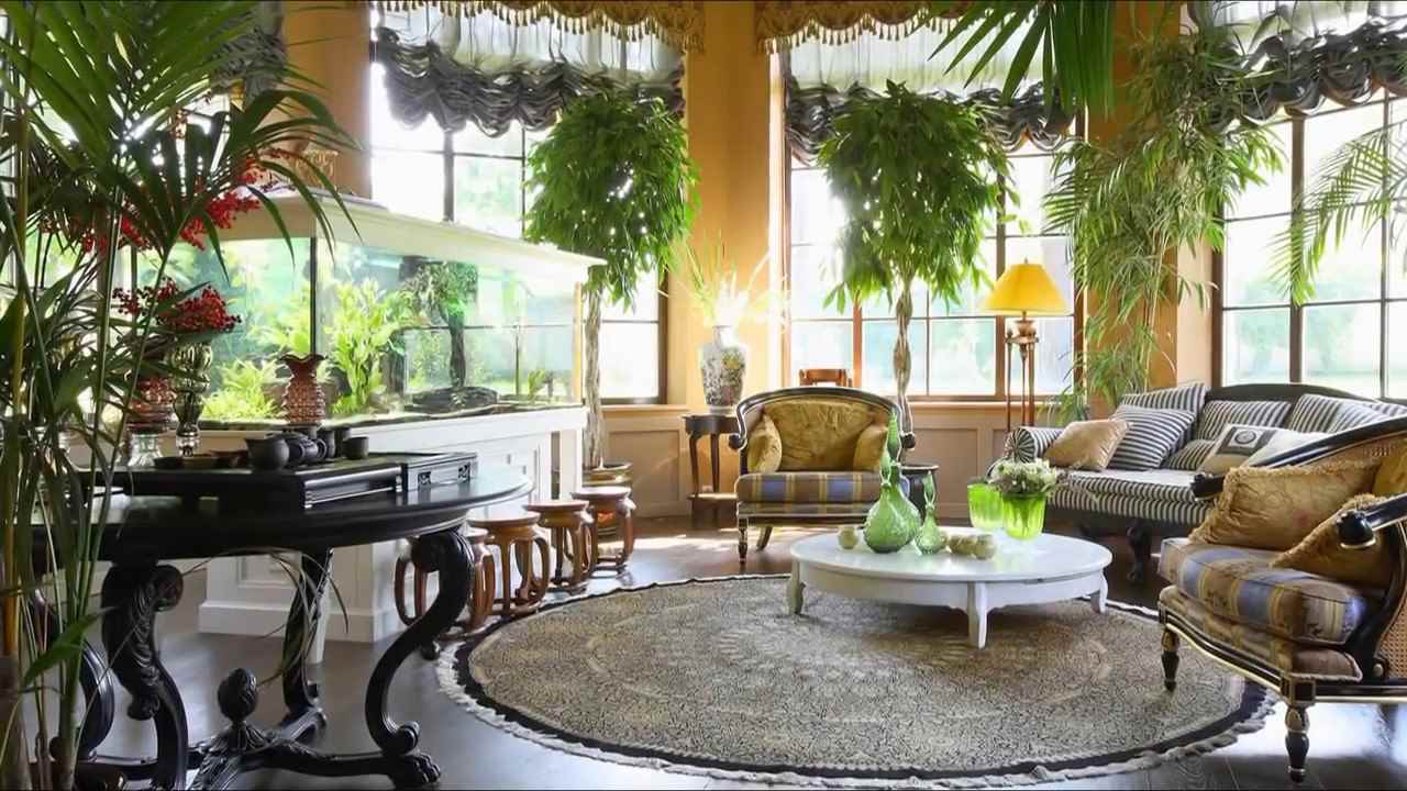 option for applying unusual ideas for decorating a winter garden in a house